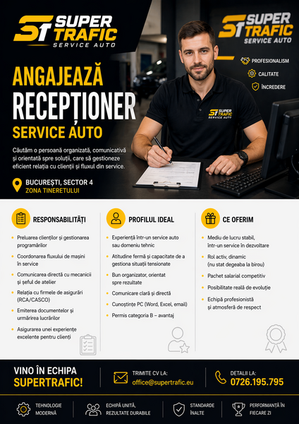 Consilier receptie service auto in domeniul daunelor auto si mecanica